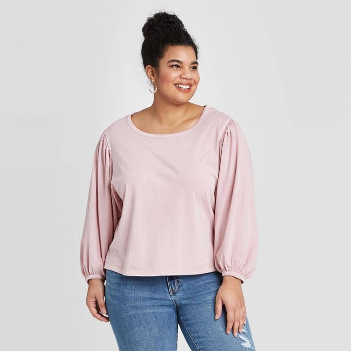 Women's Plus Size Long Sleeve Top - Universal Thread Lilac 1x, Women's, Size: