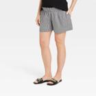 The Nines By Hatch Paper Bag Maternity Shorts Black Gingham