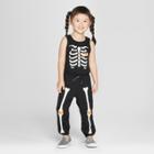 Toddler Girls' Sleeveless Skeleton Bodysuit - Cat & Jack Black