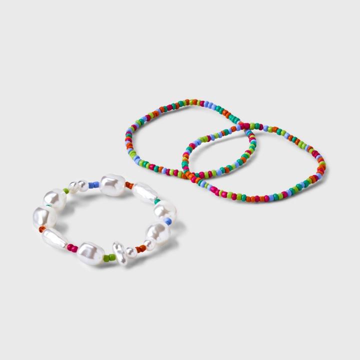 Stretch Bracelet With Beads Set 3pc - A New Day , One Color