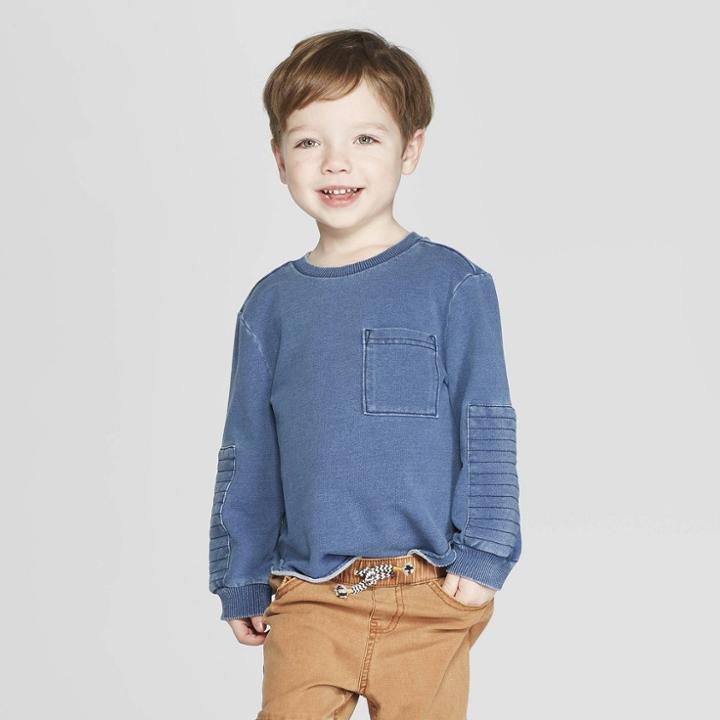 Boys' Moto Long Sleeve Sweatshirt - Art Class Blue