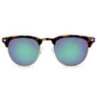 Target Men's Clubmaster Sunglasses With Blue Mirrored Lenses - Brown,