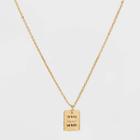 Beloved + Inspired Engraved Gold Dipped 'inhale Confidence And Exhale Doubt' Chain Necklace - Gold