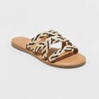 Women's Lalli Strappy Woven Slide Sandals - A New Day Tan