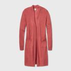Women's Linen Blend Duster Cardigan - A New Day Pink