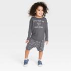 Grayson Collective Toddler Waffle Long Sleeve Top & Bottom Set - Charcoal Gray