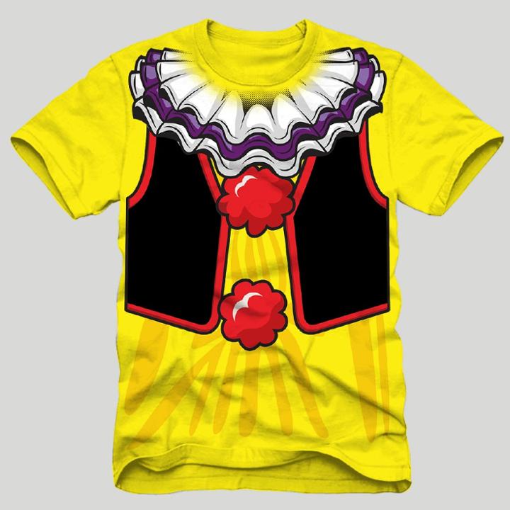 C-life Men's Clown Short Sleeve T-shirt - Yellow