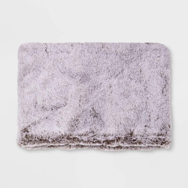 Girls' Fuzzy Faux Fur Neck Warmer - Cat & Jack Gray