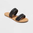 Women's Kimmy Wide Width Slide Sandals - Universal Thread Black