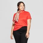 Women's Plus Size Short Sleeve Crew Neck T-shirt - Ava & Viv Red