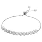 Target Women's Adjustable Bracelet With Clear Round Cubic Zirconias In Sterling Silver- Silver/clear