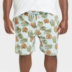 Men's Big & Tall 9 Pink Leaf Knit Pajama Shorts - Goodfellow & Co Light Green