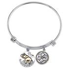 Target Women's Stainless Steel Two Tone One Of A Kind I'm So Lucky To Have You Elephant Expandable Bracelet - Silver/gold