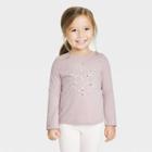 Toddler Girls' Snowflake Long Sleeve Shirt - Cat & Jack Rose Pink