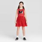Girls' Minnie Mouse Flip Sequin Dress - Red