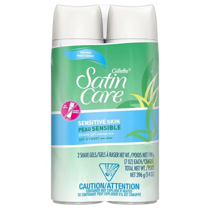 Gillette Satin Care Sensitive Skin Women's Shave Gel Twin Pack