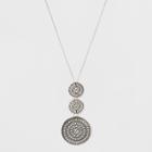 Textured Graduated Size Circle Pendant Necklace - Universal Thread Dark Gray