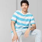 Target Men's Striped Short Sleeve Retro T-shirt - Original Use Turquoise