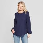 Women's Long Sleeve Mix Top - Knox Rose Navy