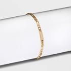 Gold Plated Initial 'b' Bar Figaro Chain Bracelet - A New Day Gold