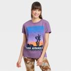 Modern Lux Women's See America Short Sleeve Graphic Boyfriend T-shirt - Purple