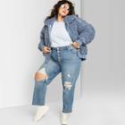 Women's Plus Size High-rise Straight Ankle Length Jeans - Wild Fable Light Wash 14w, Women's, Blue