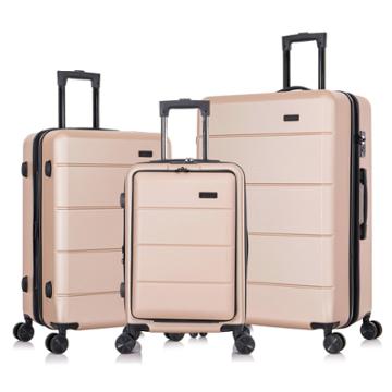 Inusa Elysian Lightweight Hardside Carry On Spinner 3pc Luggage Set - Champagne, Beige
