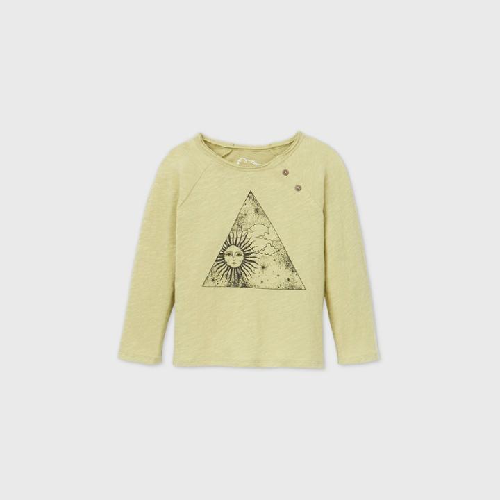 Toddler Boys' Sun & Moon Graphic Long Sleeve T-shirt - Art Class Light Green