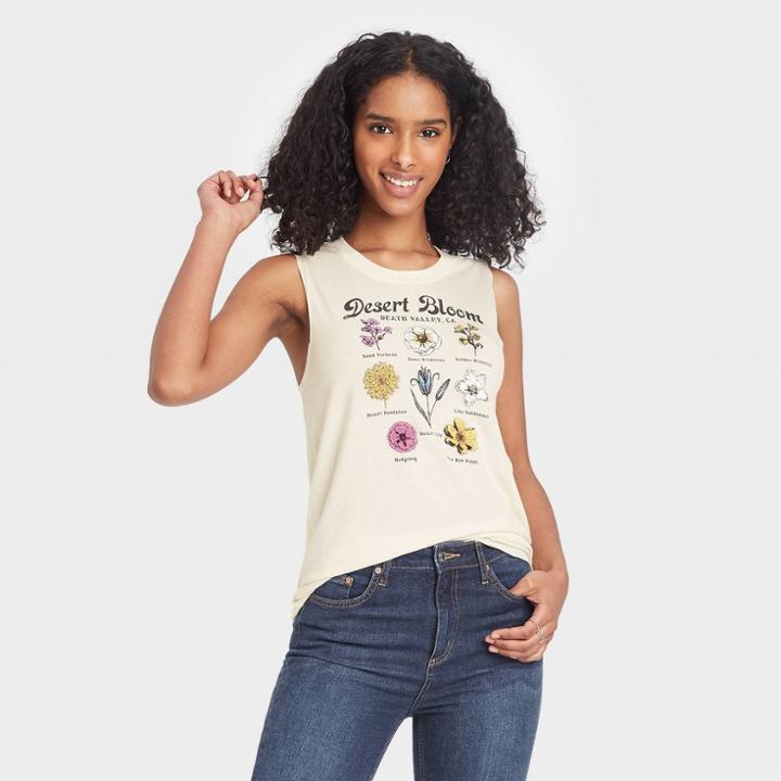 Women's Texas Desert Bloom Graphic Tank Top - Awake Ivory