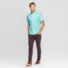 Men's Pool Print Slim Fit Poplin Button-down Shirt - Goodfellow & Co Blue S, Men's,