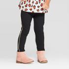 Toddler Girls' Side Stripe Jegging - Cat & Jack Black 5t, Toddler Girl's