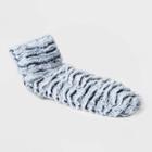 No Brand Women's Ribbed Faux Fur Booties With Grippers - Black/white