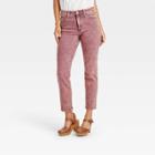 Women's High-rise Slim Straight Cropped Jeans - Universal Thread Pink