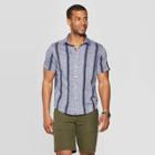 Men's Jacquard Short Sleeve Novelty Button-down Shirt - Goodfellow & Co Xavier Navy