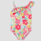 Toddler Girls' Hawaiian Floral One Piece Swimsuit - Just One You Made By Carter's Coral