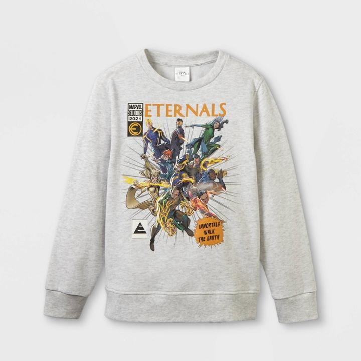 Kids' Marvel Eternals Crew Neck Pullover Sweatshirt - Gray
