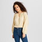 Target Women's Long Sleeve Printed Woven Top - Universal Thread Yellow