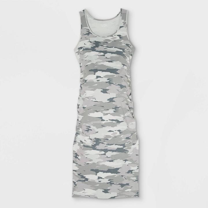 Camo Print Sleeveless T-shirt Maternity Dress - Isabel Maternity By Ingrid & Isabel Pale Gray