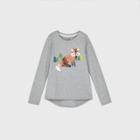 Girls' Long Sleeve Flip Sequin Fox T-shirt - Cat & Jack Gray