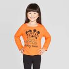 Toddler Girls' Mickey Mouse Scary Cute Halloween Long Sleeve T-shirt Orange