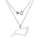 Target Sterling Silver Cutout North Carolina State Pendant Necklace With 18 Chain, Girl's, North Carolina