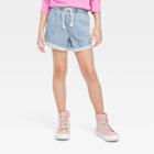 Girls' High-rise Lightweight Utility Jean Shorts - Cat & Jack Light Wash L Plus,