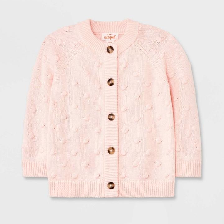 Baby Girls' Bobble Sweater Cardigan - Cat & Jack Light Pink Newborn