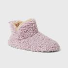 Women's Dearfoams Chelsea Shaggy Pile Bootie Slippers - Pink