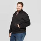 Men's Tall Standard Fit Full Zip Sweater Fleece Jacket - Goodfellow & Co Black