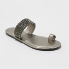 Women's Kaci Toe Ring Embellished Slide Sandals - Shade & Shore Pewter (silver)