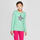 Girls' Long Sleeve Tie Front Sequin Star Graphic T-shirt - Cat & Jack Green