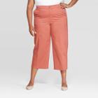 Women's Plus Size Cropped Wide Leg Chino Pants - Ava & Viv Red