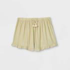 Girls' Tie Waist Ruffle Shorts - Art Class Green