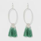 Wire Ovals And Tassels Earrings - A New Day Green/silver